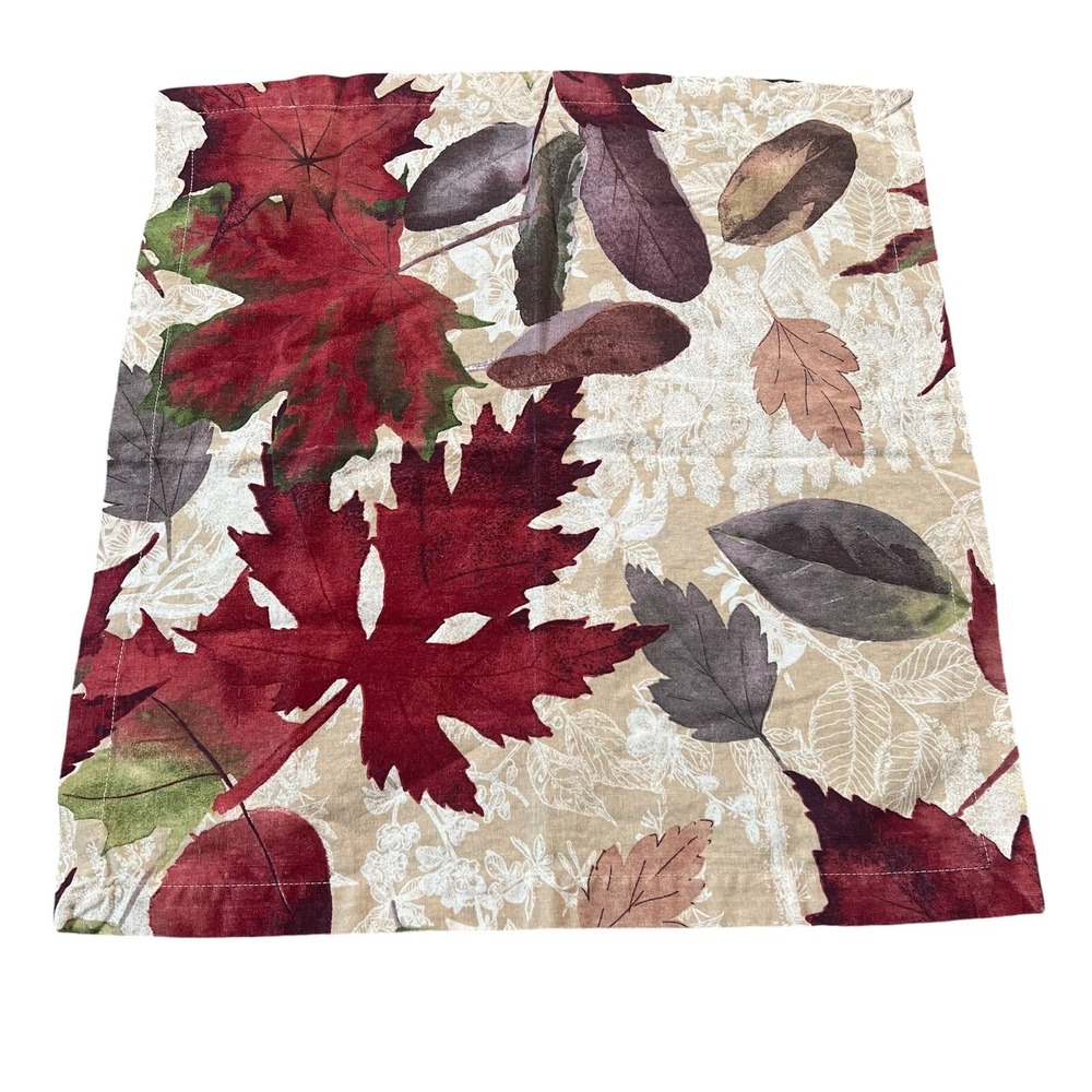 Pottery‎ Barn Linen Blend Napkins Set Of 2 Floral Fall Leaves Preloved